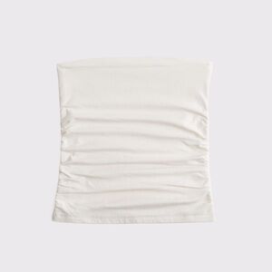 cotton-blend seamless fabric ruched tube top